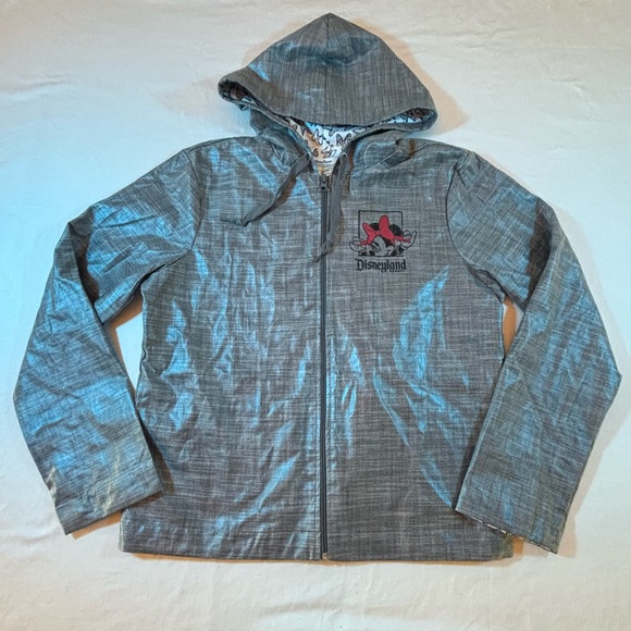 Disney Parks Disneyland Minnie Mouse Bow Hooded Zip Jacket Gray Size M - Picture 1 of 16